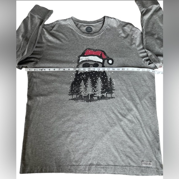 Life Is Good Shirt Mens Large Gray Long Sleeve Holiday Outdoor Dad Jake XXL - Picture 5 of 7